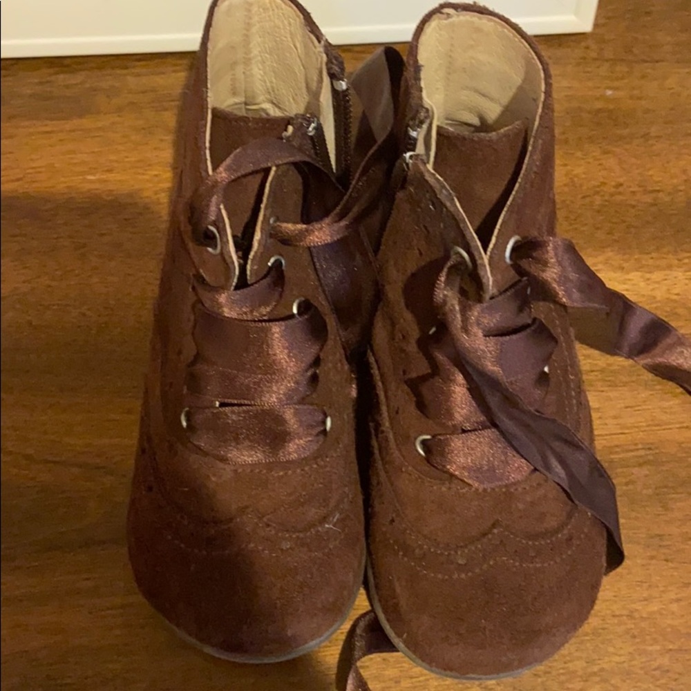 real suede leather brown boots